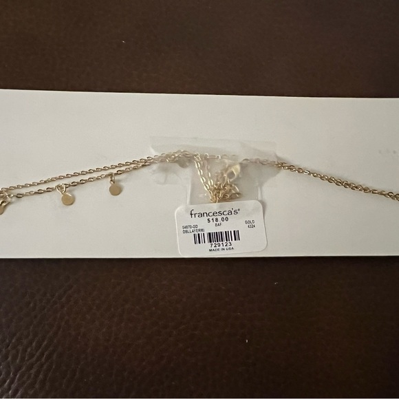 🍒 Bundle 2 / $20 - NWT Francesca's gold tone double layer choker necklace - Picture 3 of 4